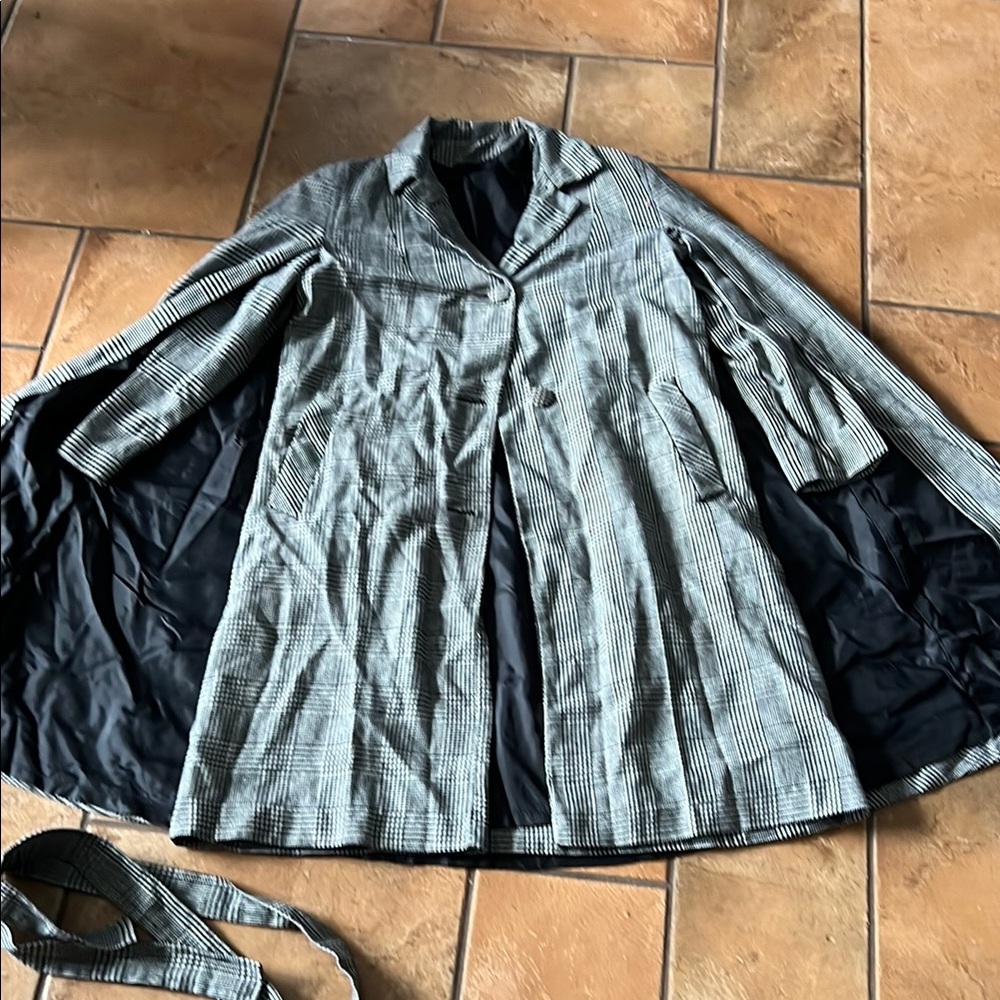 VINTAGE JEROLD PLAID CAPE COAT